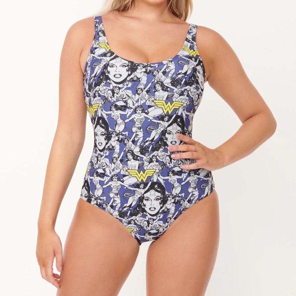 Unique Vintage Wonder Woman Swimsuit - Diana DC Comics Justice League Glaser